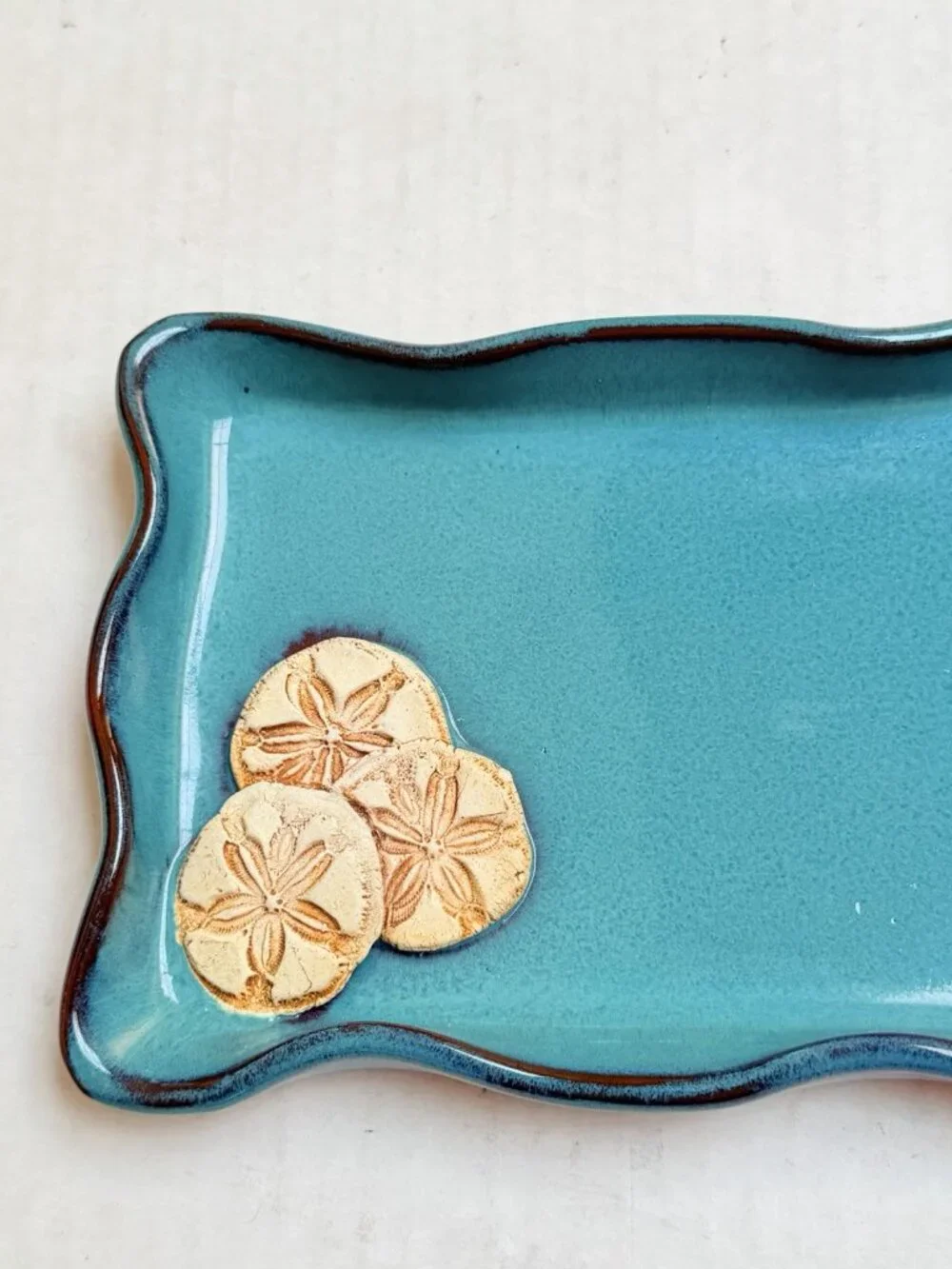 Ocean Sea Themed Ceramic Trinket Tray Bathroom Makeup Jewelry Decor Signed